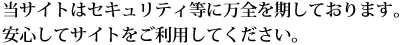 当サイトはセキュリティには万を期しています